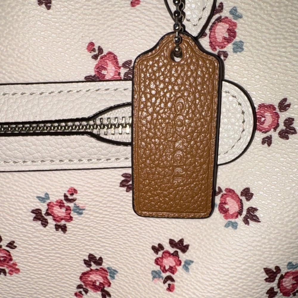 Coach 3 Pc Set EUC Cream Tote with Pink Floral Design - Picture 6 of 9